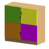 Тумба кольорова 4-секційна.