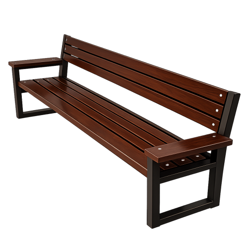 ЛАВКА З СПИНКОЮ ДЕРЕВ'ЯНА НА МЕТАЛЕВОМУ КАРКАСІ