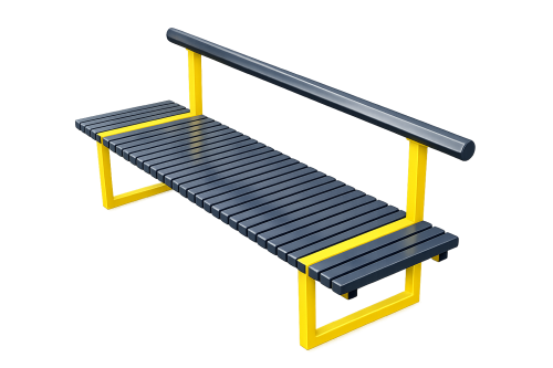 ЛАВКА З СПИНКОЮ ДЕРЕВ'ЯНА НА МЕТАЛЕВОМУ КАРКАСІ